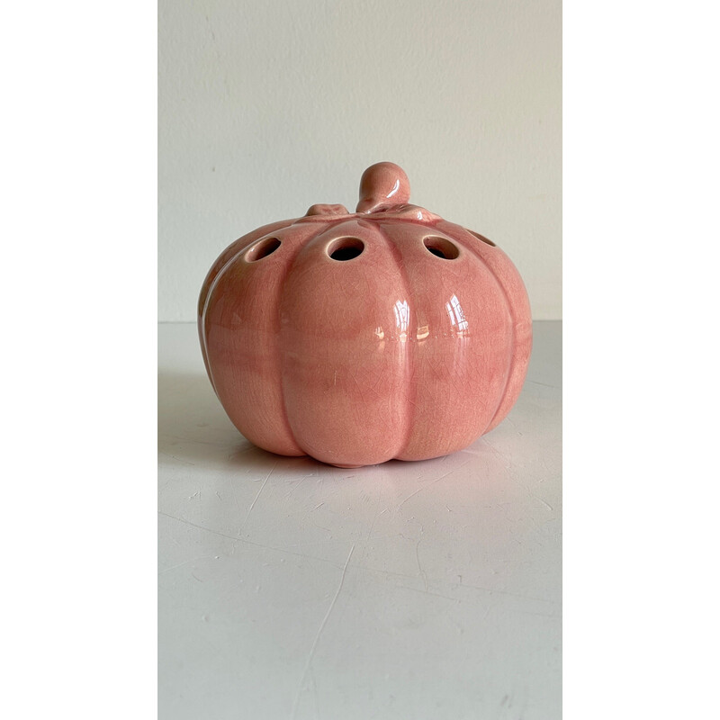 Vase vintage pique fleur pumpking en  ceramique