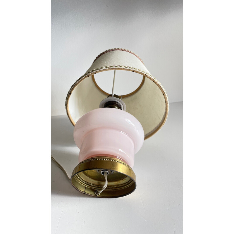 Vintage-Lampe aus Opalglas und Messing