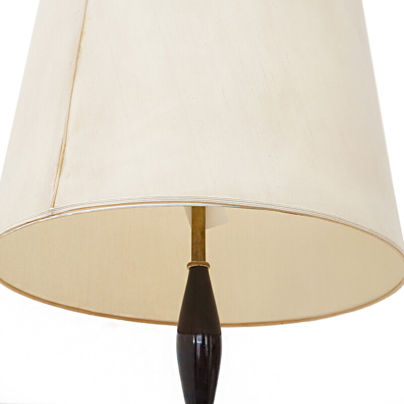 Vintage floor lamp in wood and brass, Italy 1950