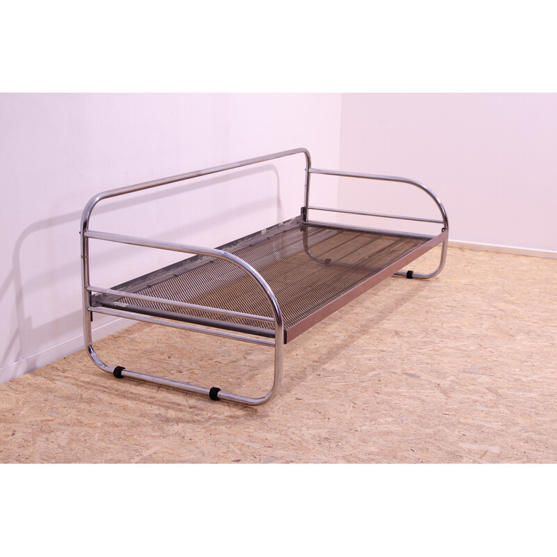 Vintage Bauhaus 3-seater sofa in chromed tubular steel, 1930