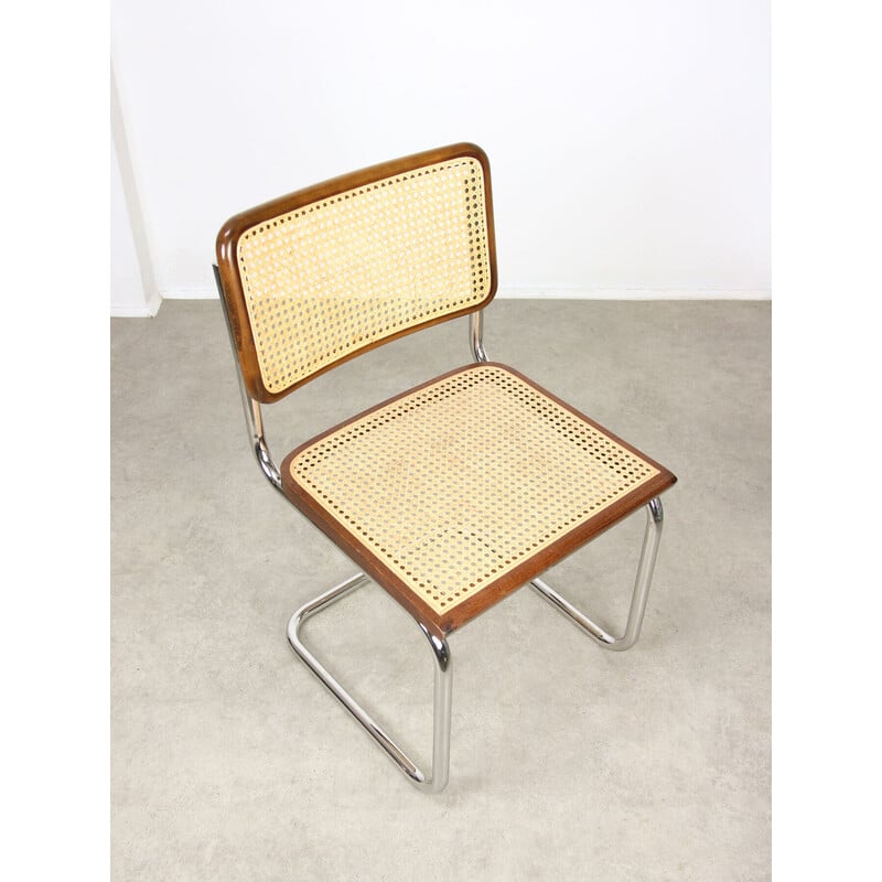 Pair of vintage Cesca B32 brown chairs by Marcel Breuer