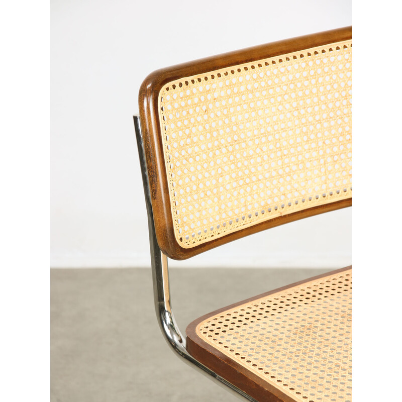 Paar braune Stühle Cesca B32 von Marcel Breuer