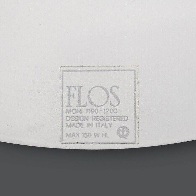 Plafonnier vintage "Moni" en métal blanc d'Achille Castiglioni pour Flos, Italie 1980