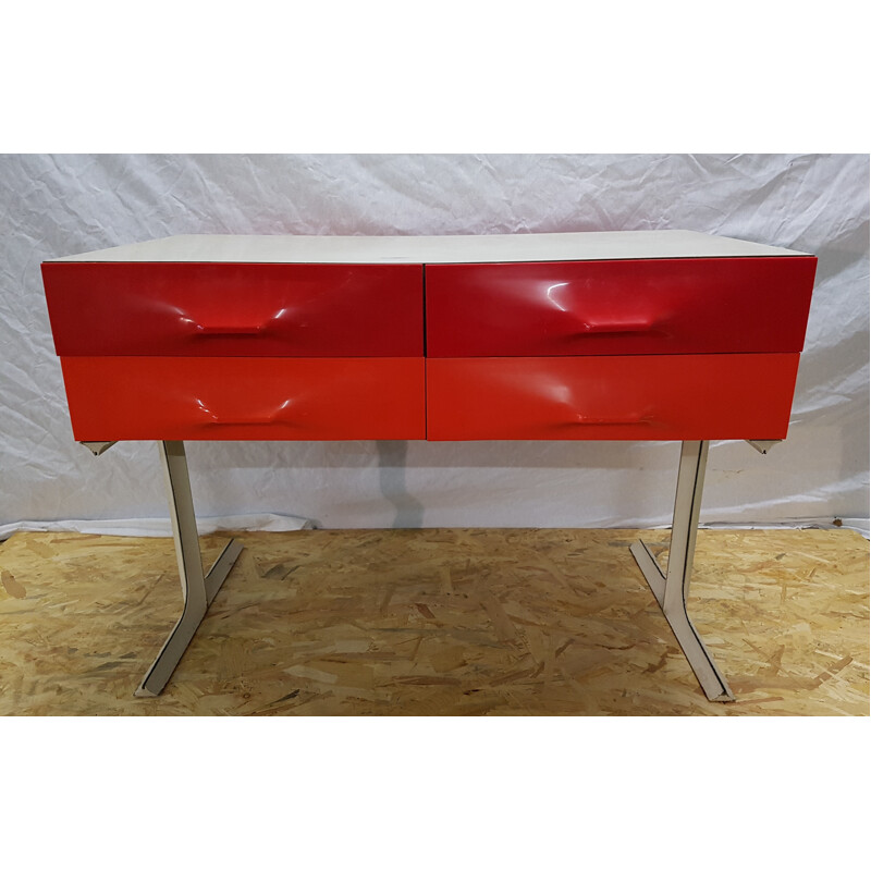 DF 2000 double side console table with 6 drawers by Raymond Loewy - 1960s