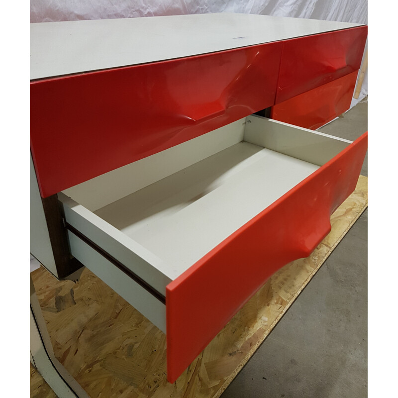 DF 2000 double side console table with 6 drawers by Raymond Loewy - 1960s