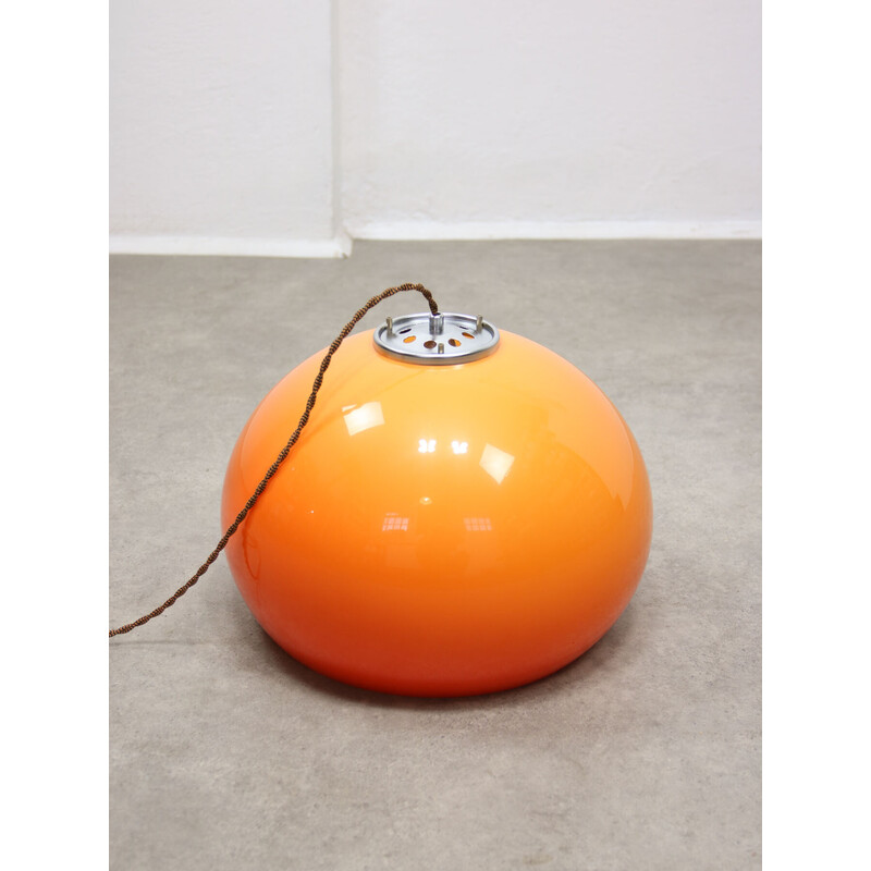 Lampada a sospensione vintage Jolly arancione di Luigi Massoni per Guzzini, 1970