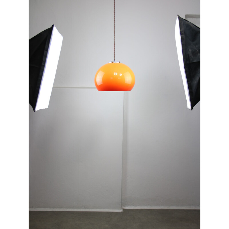 Suspension vintage Jolly orange par Luigi Massoni pour Guzzini, 1970