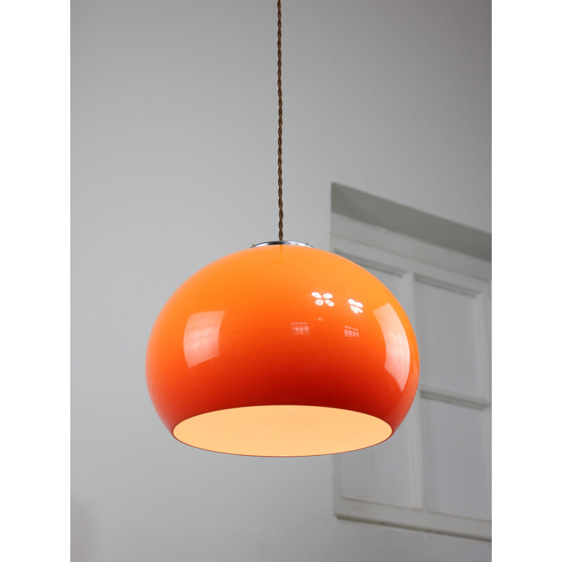 Suspension vintage Jolly orange par Luigi Massoni pour Guzzini, 1970