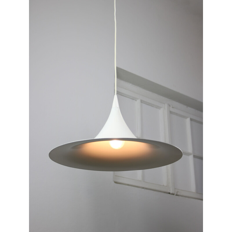 Suspension vintage Trompette blanche par Claus Bonderup et Torsten Thorup, Danemark