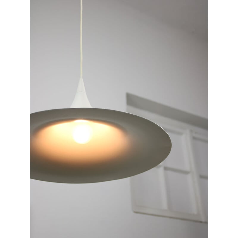 Vintage white Trumpet pendant light by Claus Bonderup and Torsten Thorup, Denmark