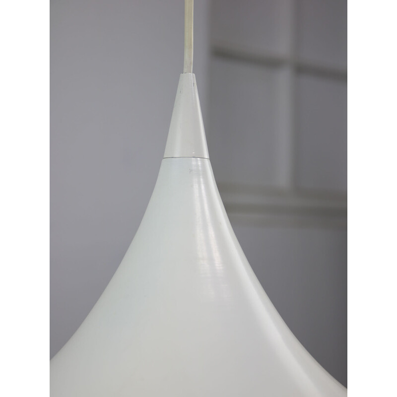 Vintage white Trumpet pendant light by Claus Bonderup and Torsten Thorup, Denmark