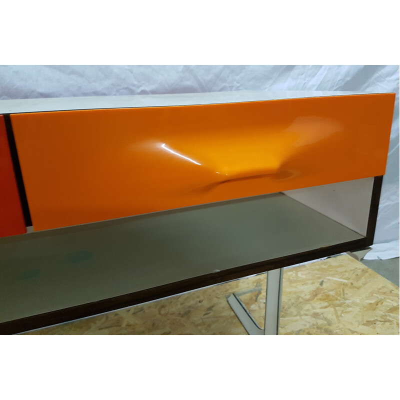 DF 2000 double side console table with 6 drawers by Raymond Loewy - 1960s