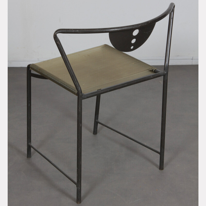 Cadeira vintage em metal e scoubidou para Artelano, 1980