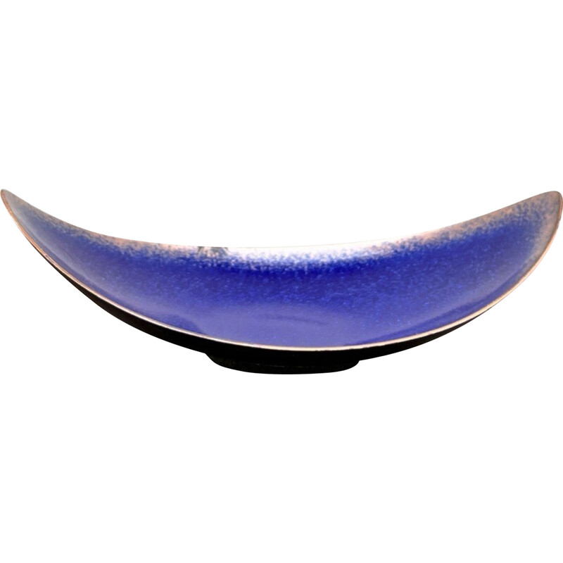 Vintage bowl plate in enameled copper and steel, Germany 1960
