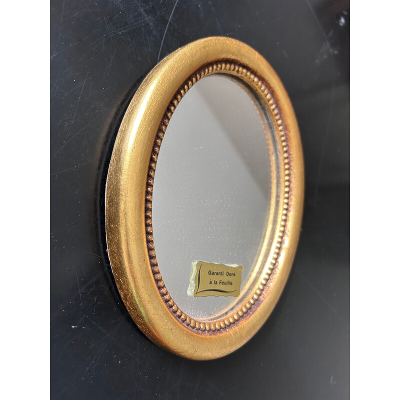 Miroir vintage cadre doré à l'or fin, 1960