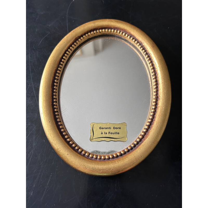 Vintage mirror gilded with fine gold, 1960