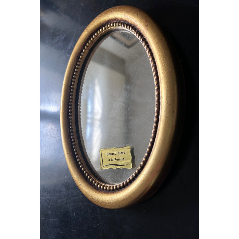 Espelho vintage, moldura dourada, 1960