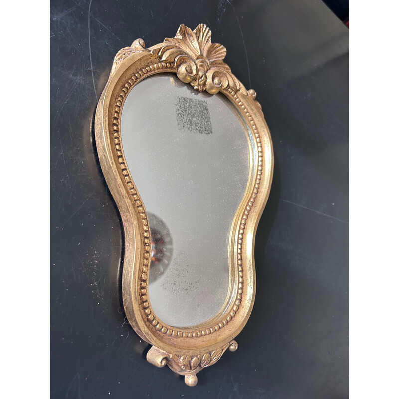 Espelho vintage em concha dourada, 1960