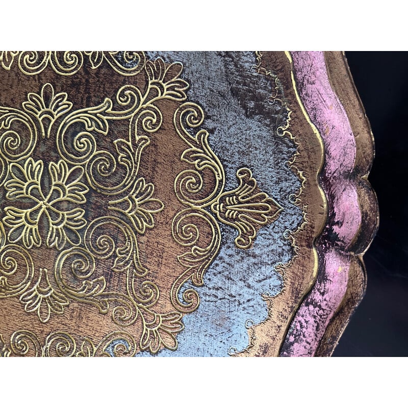Florentijns gouden en roze dienblad