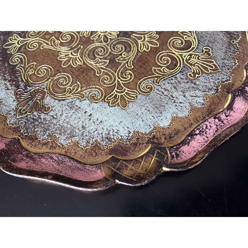 Florentijns gouden en roze dienblad