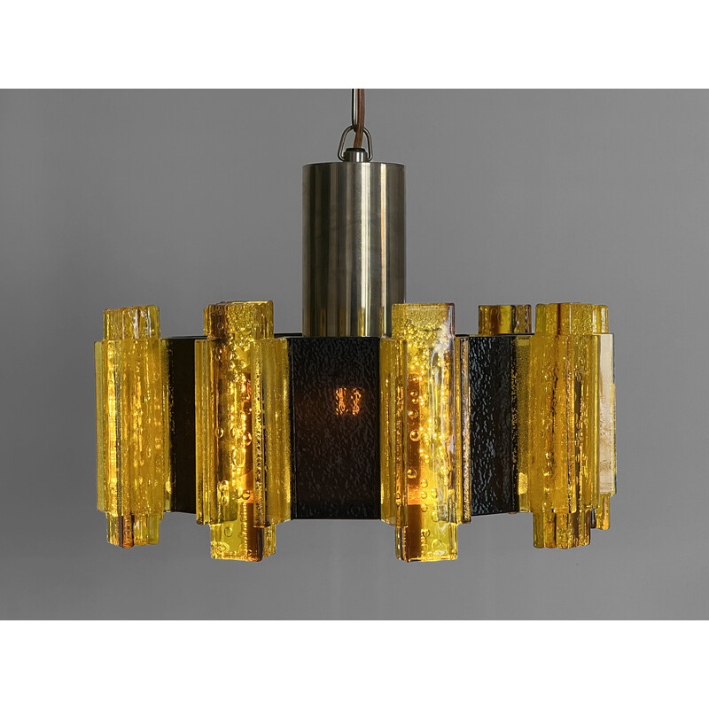 Lámpara colgante acrílica vintage de Claus Bolby para Cebo Industri, Dinamarca 1960