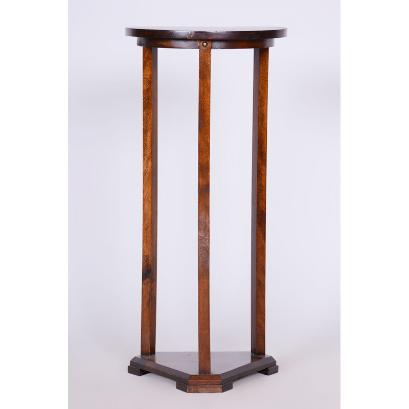 Vintage Art Deco oak pedestal, Czechoslovakia 1920