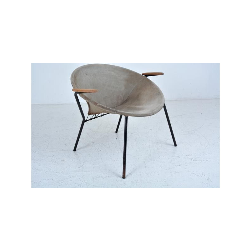 Fauteuil gris avec accoudoirs de Lusch Erzeugnis - 1960