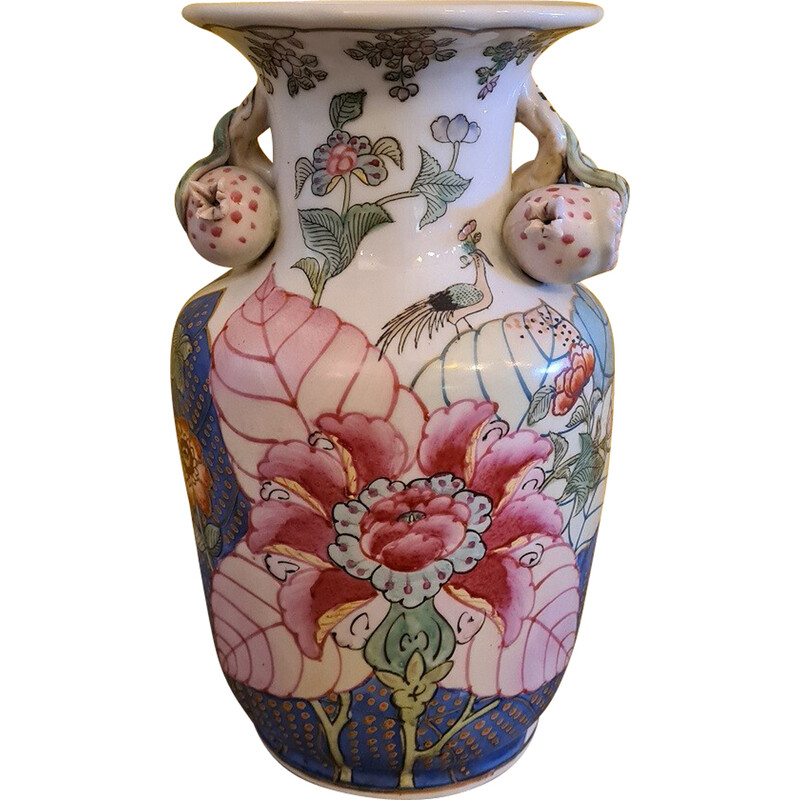 Jarra Vintage Famille Rose em porcelana colorida, China