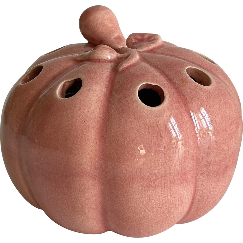 Vase vintage pique fleur pumpking en  ceramique