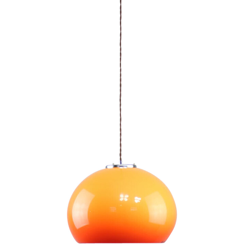 Vintage Jolly orange pendant lamp by Luigi Massoni for Guzzini, 1970