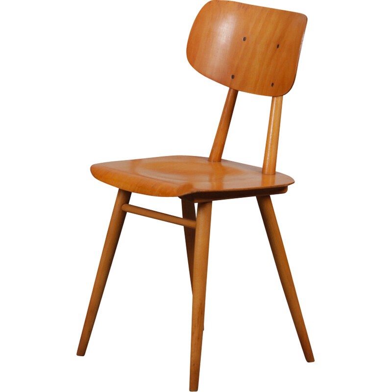 Vintage houten Ton stoel, Tsjecho-Slowakije 1960