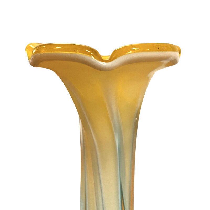 Vase vintage en verre de Murano et verre de lys calla, Italie 1980