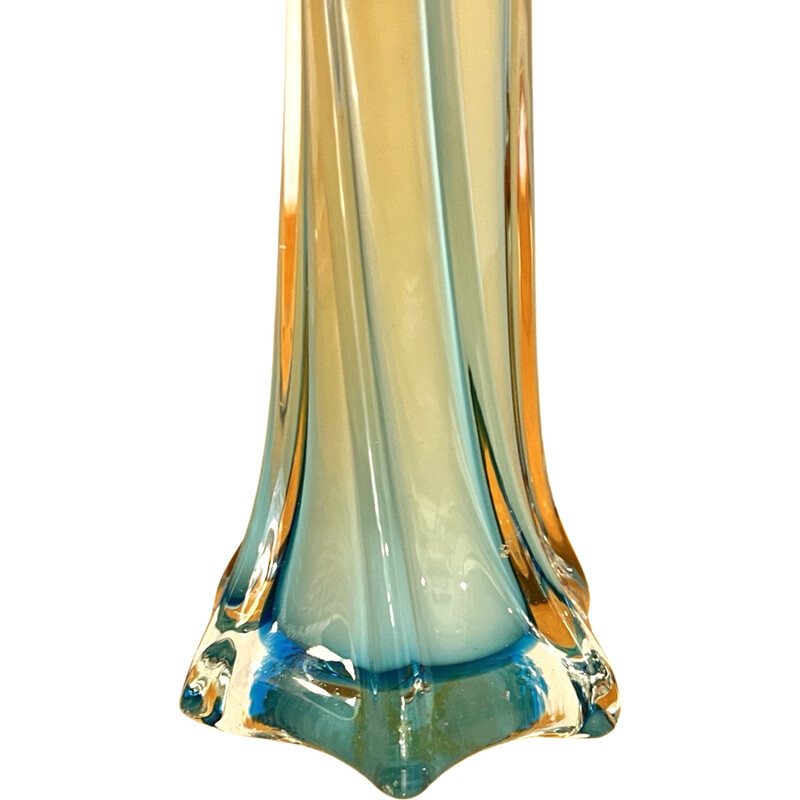 Vintage Murano glass and calla lily glass vase, Italy 1980