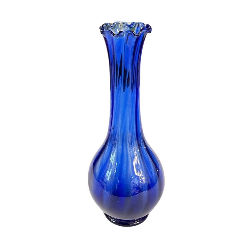 Vintage blown glass vase for Farbglashutte Lauscha Thüringen, Germany 1970