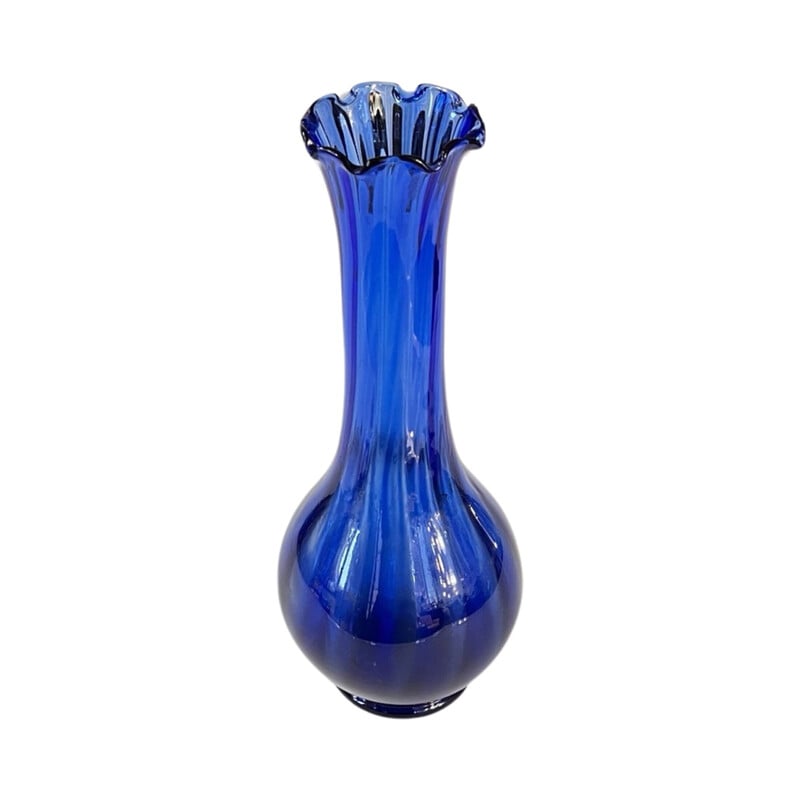 Vintage blown glass vase for Farbglashutte Lauscha Thüringen, Germany 1970