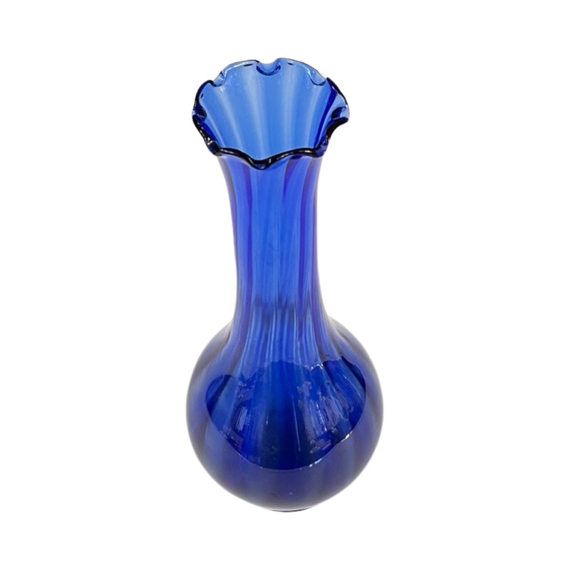 Vintage blown glass vase for Farbglashutte Lauscha Thüringen, Germany 1970