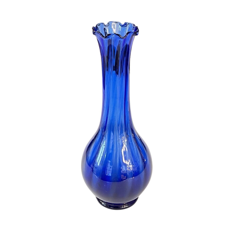 Vintage blown glass vase for Farbglashutte Lauscha Thüringen, Germany 1970