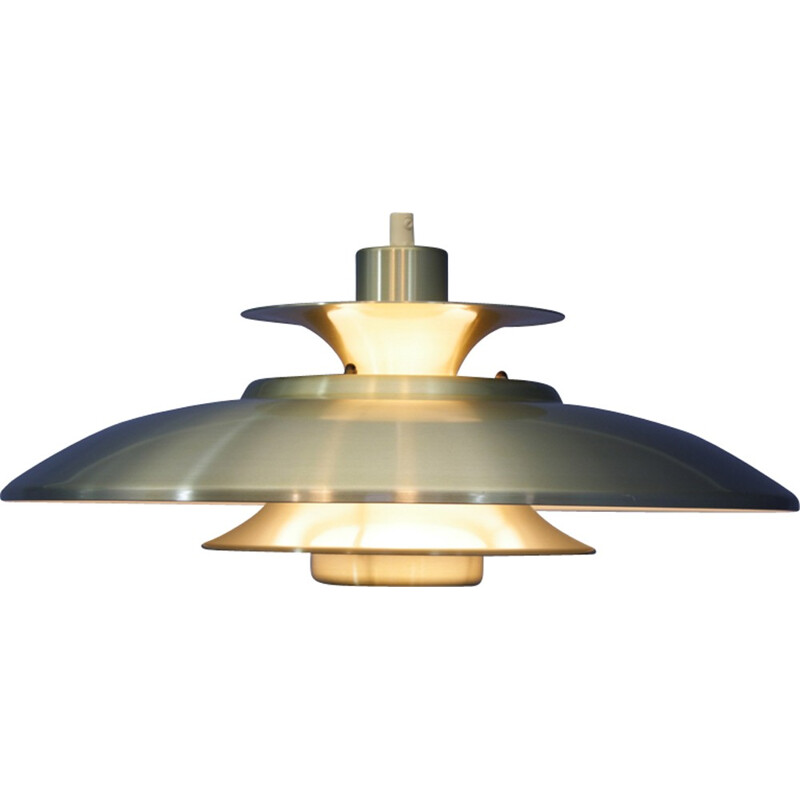 Mid-Century danish pendant lamp in brass-coated aluminium - 1960s