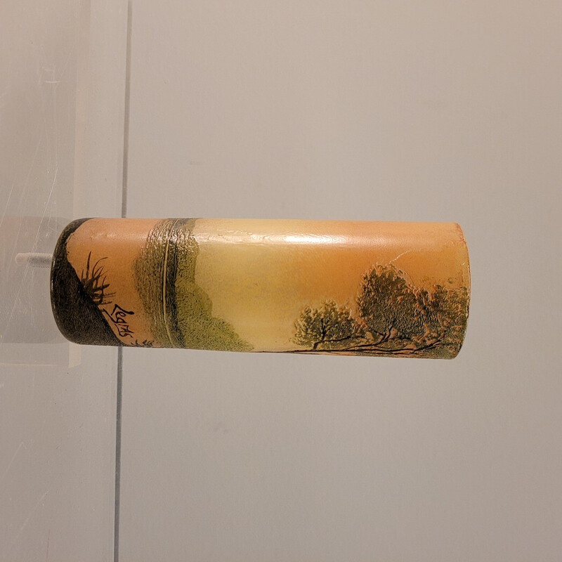 Vintage enameled glass vase by François Théodore Legras for Legras et Cie, France