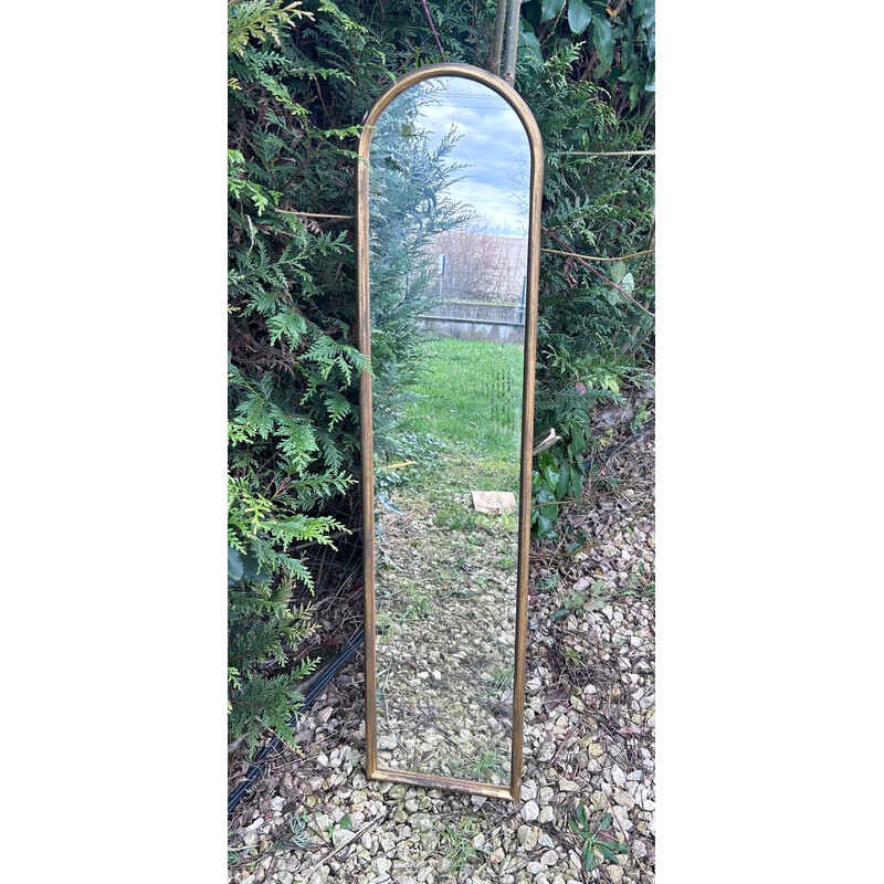 Vintage free-standing wall mirror in gilded wood, 1950