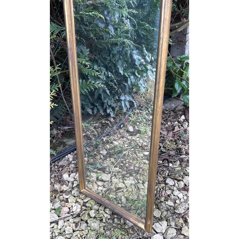 Espelho de parede vintage em madeira dourada, 1950