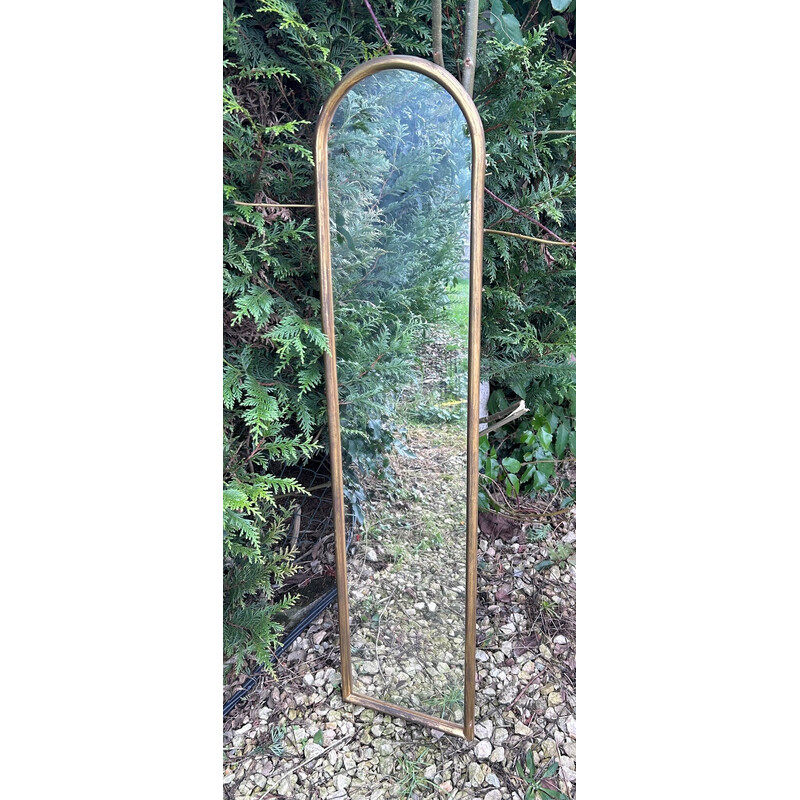 Vintage free-standing wall mirror in gilded wood, 1950