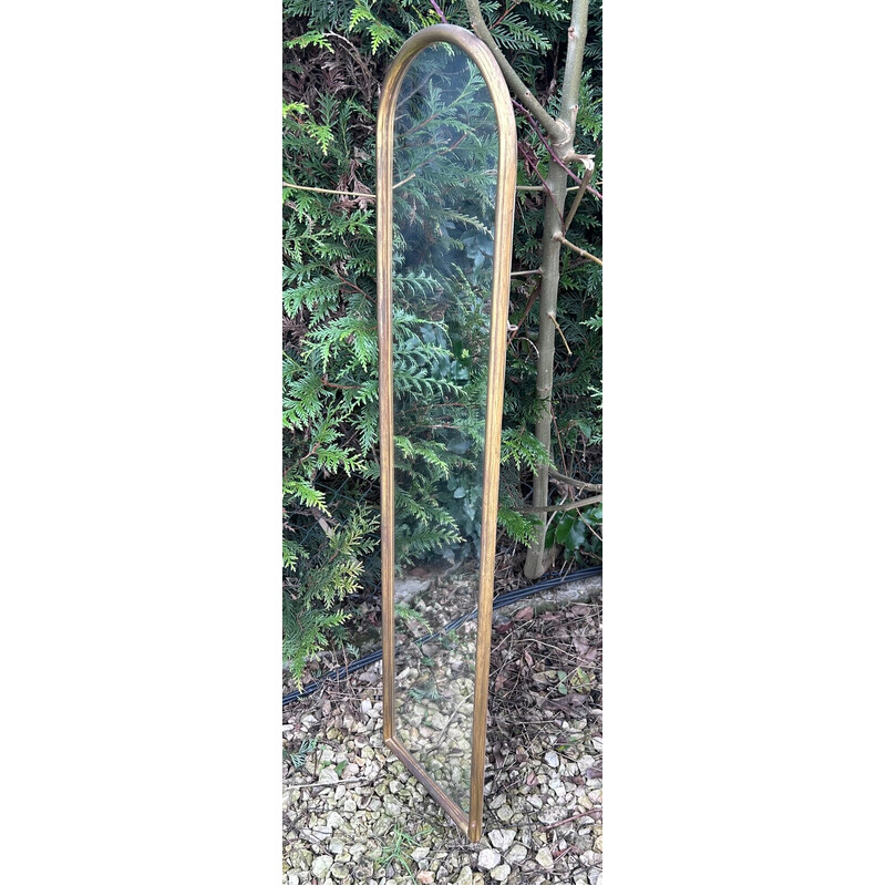 Vintage free-standing wall mirror in gilded wood, 1950