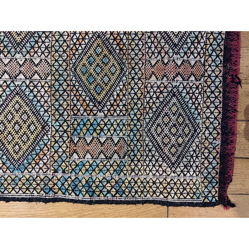 Vintage hand-woven Kilim hallway rug, 1970