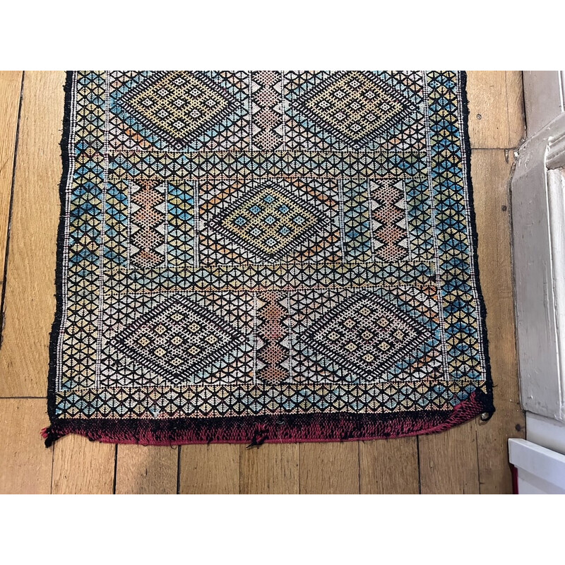 Vintage hand-woven Kilim hallway rug, 1970