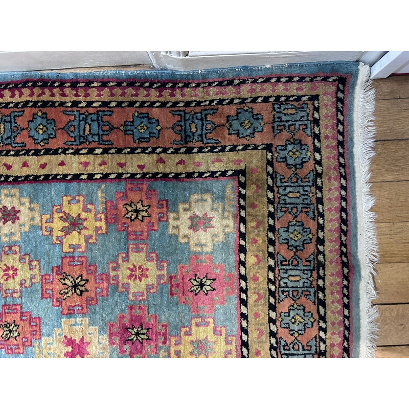 Tappeto orientale kazako vintage tessuto a mano, 1970