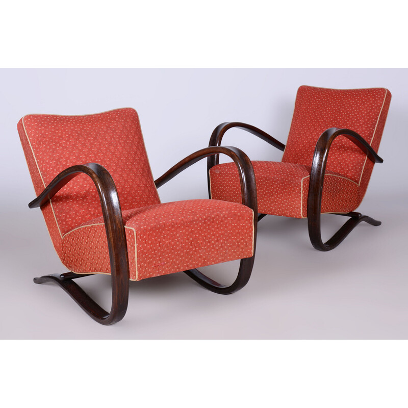 Pair of vintage H-269 armchairs by Jindrich Halabala for Up Zavody, Czechoslovakia 1930