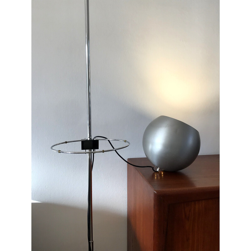 Lampadaire vintage en acier chromé et aluminium par Goffredo Reggiani, Italie 1970