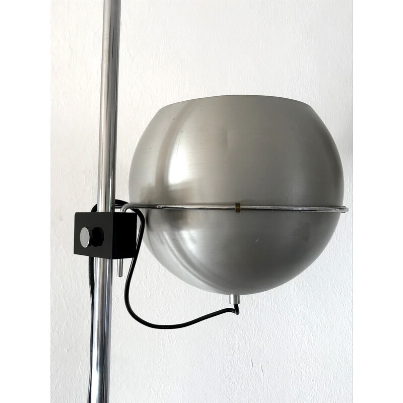 Vintage floor lamp in chrome steel and aluminum by Goffredo Reggiani, Italy 1970