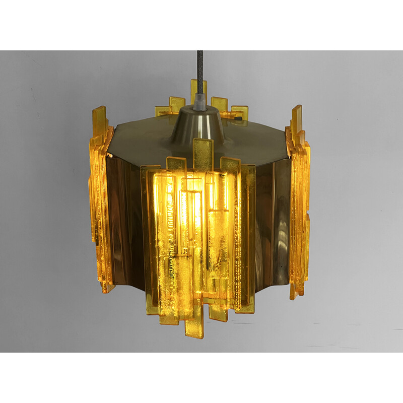 Vintage aluminum pendant lamp by Claus Bolby for Cebo Industri, Denmark 1960